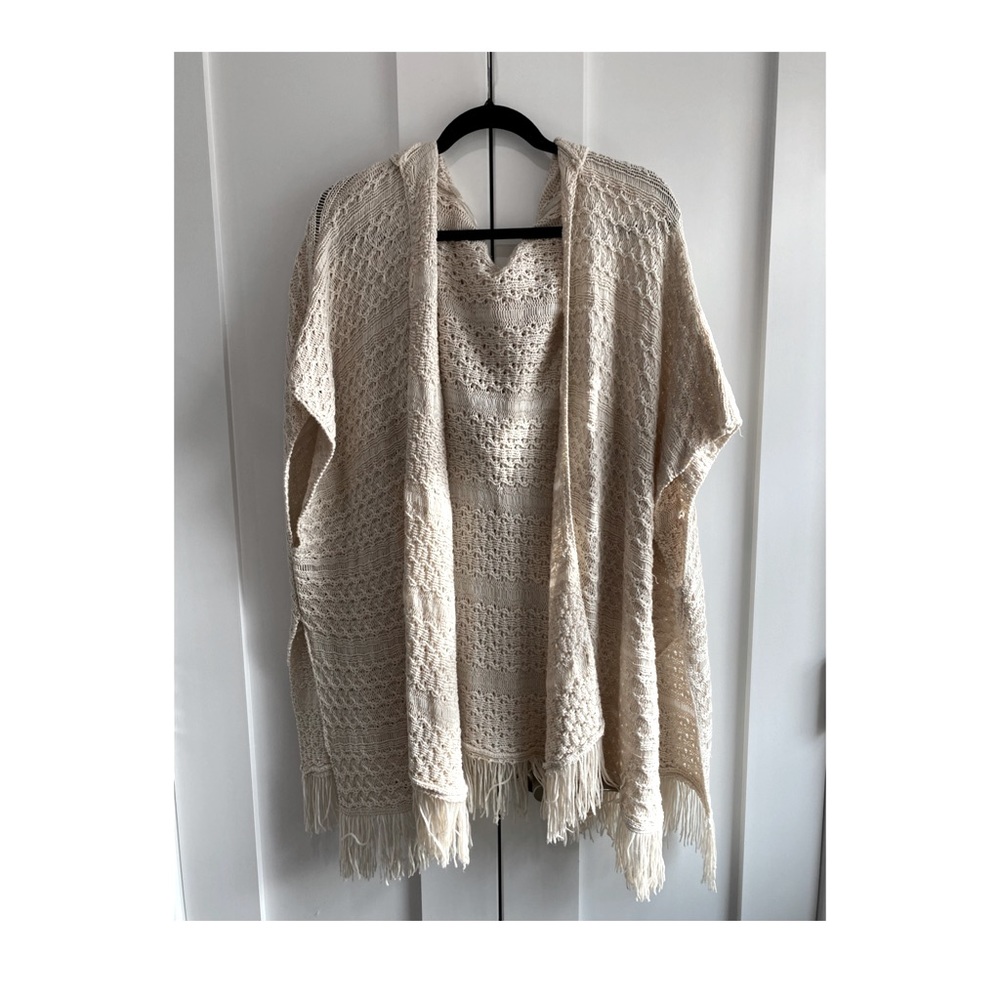 Cute summer knitted hooded kimono